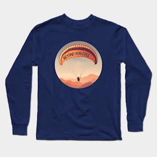 Circle Illustration - Paragliding Beyond Horizon Long Sleeve T-Shirt